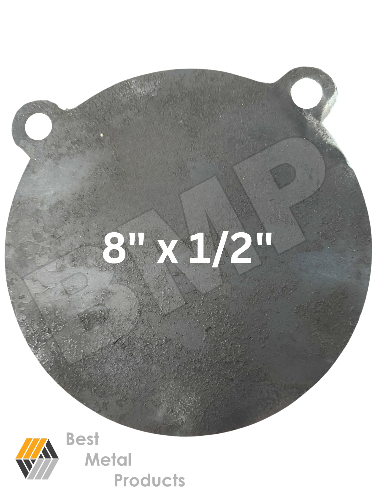 AR500 Steel Gong Shooting Target 1/2" – 8" Round – 2-Hole