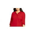 thumbnail image 2 of City Chic Women's Button Front Tunic Shirt Red Size 18W, 2 of 3