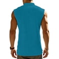 thumbnail image 3 of Tank Tops Men Fashion Sleeveless Slim Fit Henley Shirt Lightweight Workout Gym Men's Tank Tops Casual Basic Summer Beach Tops with Button Sky Blue M, 3 of 3