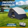 thumbnail image 7 of COBIZI 8/10/12 Person Family Camping Tent, 15x9FT Large Cabin Tent with Panoramic Mesh Roof, Waterproof UV Protection, Easy Setup, Removable Rainfly, Dark Blue, 7 of 7