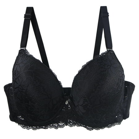 IROINNID Women s Push Up Lace Bra Front Closure Bras Posture Full Coverage Comfortable Breathable Underwire Unlined Back Support Plunge Seamless Bra
