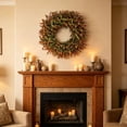 thumbnail image 6 of Leutsin Fall Wreath for Front Door, 18" Large Artificial Boxwood Leaves Outdoor Autumn Wreath for Home, Farmhouse Wall Porch Window Thanksgiving Day Harvest Festival Decor, 6 of 7