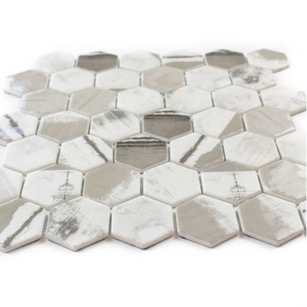 The Tile Life Eterna Hex 4" x 4" Alaia Glass Mosaic Tile Sample 1 Piece