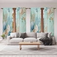 thumbnail image 6 of Teal Beach Coastal Kitchen Curtain for Berdoom Living Room Cafe 72 Inch Length, Summer Nautical Coral Shell Botanical Tiers Curtains Light Filtering Drapes Window Treatment 2 Panels 52"Wx72"L, 6 of 8