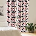 thumbnail image 2 of Ambesonne Geometric Curtains, Modern Doodle Art, Pair of 28"x84", Peach Coral Black, 2 of 5