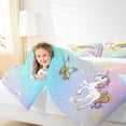 thumbnail image 4 of Homewish Kids Magic Unicorn Bedding Comforter Set, Stars Rainbow Galaxy Twin Comforter Sets, Dreamy Cartoon Butterfly Bedding Set, Lightweight Room Decor, 2 Pieces, 4 of 8