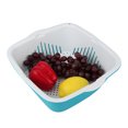 thumbnail image 4 of 4 Uds cocina portátil filtro de doble capa cesta de lavado de frutas y verduras colador azul, 4 of 8