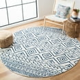 thumbnail image 3 of SAFAVIEH Tulum Merletta Oriental Area Rug, Ivory/Navy, 6'7" x 6'7" Round, 3 of 8