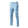 thumbnail image 4 of CONZONE Men's Suit Pants Slim Fit Dress Pants for Men Trendy Buttons Solid Casual Formal Business Pant With Pockets, 4 of 4