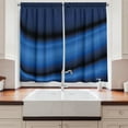 thumbnail image 2 of Ambesonne Dark Blue Kitchen Curtains, Abstract Wavy Blurry, 55"x39", Pale Blue Dark Blue, 2 of 3