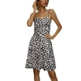 thumbnail image 2 of Txlixc Vestido sin mangas con botones y cuello en V de verano para mujer Txlixc Sexy, 2 of 9