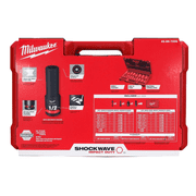 MILWAUKEE 49-66-7009 SHOCKWAVE 43-Piece 3/8 in. Drive SAE & Metric Deep Socket Set – Non-Slip Hex, Impact Rated, Stacking Case