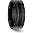 thumbnail image 5 of Chisel Titanium Brushed and Polished Black IP-plated 8.2mm Grooved Band - Ring Size 9.5, 5 of 8