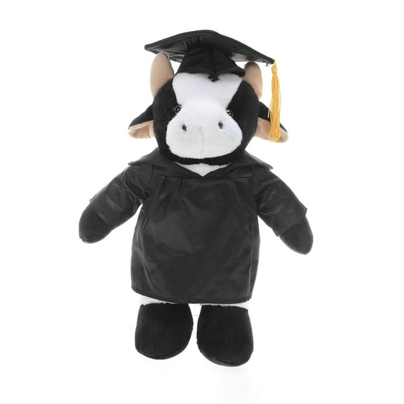 Made by Aliens Personalized Cow Stuffed Animal Plush Toy – Perfect Gift for Graduation Name or Your School Logo on Gown, Best for Any Grad School Kids 12 Inches