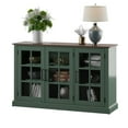 thumbnail image 6 of Twin Star Home 55" Two Tone Sideboard with Window Pane Glass Doors and Adjustable Shelves, 6 of 6