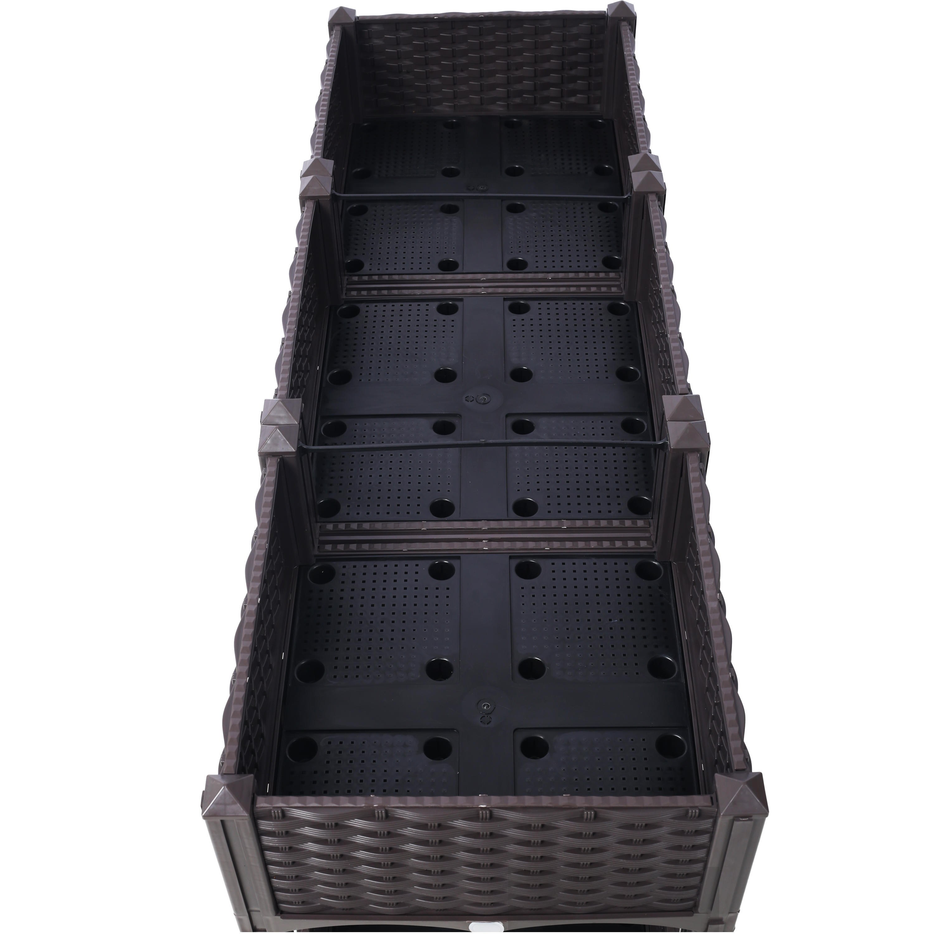 Planter Raised Beds, Elevated Planter Garden Box with Drainage Plug Raised Garden Beds for Vegetable/Flower/Herb Outdoor Standing Planter Beds Gardening Kit, Brown