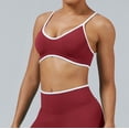 thumbnail image 4 of Arlun,Sports Bras for Women Wireless High Support Seamless Bralettes Full Coverage No Underwire Color Block Workout Bra for Running Exercise Yoga Gym Fitness Training Red M, 4 of 5
