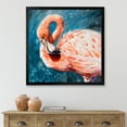 thumbnail image 3 of Designart 'Pink Flamingos Love Birds In Blue Water II' Farmhouse Framed Art Print, 3 of 4
