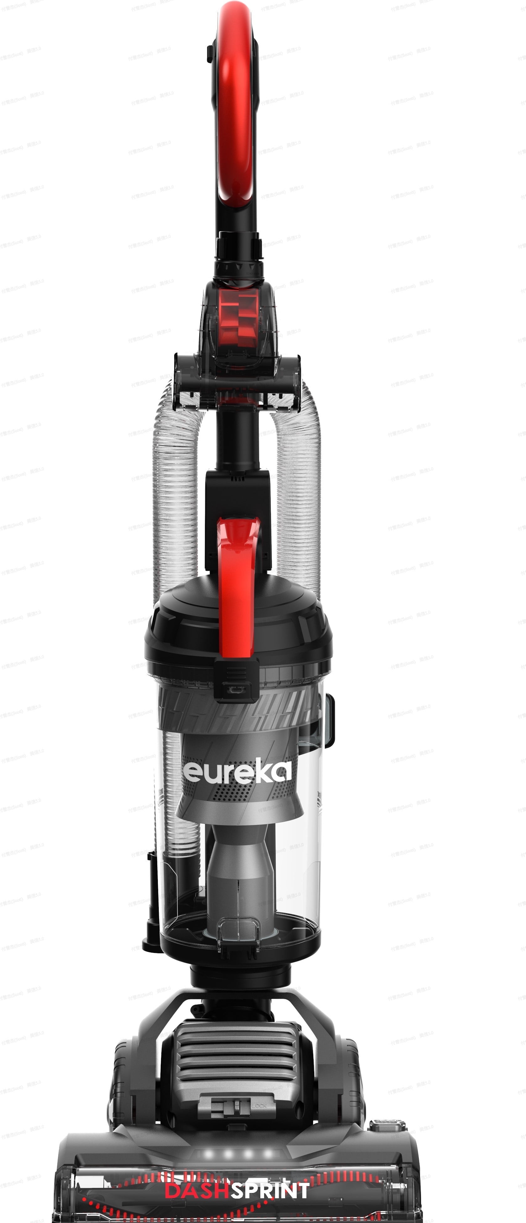 Eureka Dash-Sprint Upright Vacuum, Dual Motor, Lightweight, Pet Turbo, LED Headlights, Black and Red, NEU610