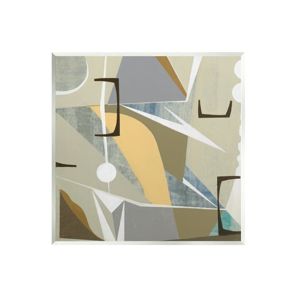 Stupell Industries Beige Modern Composition Abstract Painting Unframed Art Print Wall Art, 12 x 12
