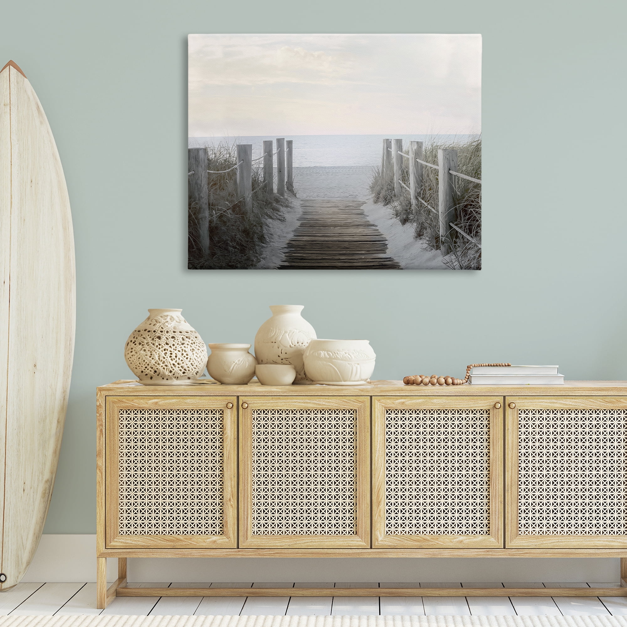 Stupell Industries Boardwalk Steps to Beach Landscape Photography Gallery Wrapped Canvas Art Print Wall Art, 48 x 36