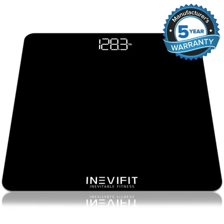 INEVIFIT BATHROOM SCALE, Highly Accurate Digital Bathroom Body Scale, Measures Weight for Multiple Users. Includes a 5-Year (Best Most Accurate Scale)