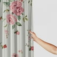 thumbnail image 3 of Creowell Watercolor Vintage Floral Shower Curtain, Blush Pink Peach Rose Blossom,Polyester Fabric Valentines Day Bathroom Decor Set with Hooks 69x72, 3 of 7