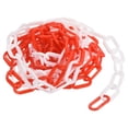 thumbnail image 1 of Plastic Chain Links, 1.3-Inch 10 Foot Barrier Chain, Red/White, 1 of 7