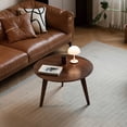 thumbnail image 6 of MAYEERTY Solid Oak Wood Round Coffee Table – Walnut Color, 60 x 60 cm, 6 of 7