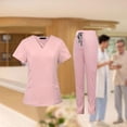 thumbnail image 1 of Conjunto exfoliante de enfermería Salvador con bolsillos pantalones Rosa XS, 1 of 10