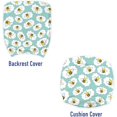 thumbnail image 3 of Bee Armchair Pad and Slipcover, Rhythmic Flying Honeybees Wings in Clouds Illustration Pattern, 1 Piece Soft Cushion Replacement with Removable Cover, Seafoam Mustard, by Ambesonne, 3 of 6