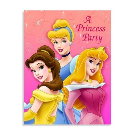 Disney Princess Ball Invitations 8 Count with Envelopes