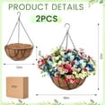 thumbnail image 2 of 2 Pack Artificial Hanging Baskets with Flowers for Outdoors Fake Hanging Plants for Spring Summer Porch Home Decoration Artificial Daisy Flower Arrangement in Coconut Lining Baskets(Mix Color), 2 of 5