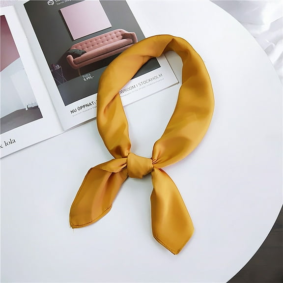 Women's Fashion Elegant Soft Satin Square Chiffon Scarf Set Head Neck Multiuse Colors Available