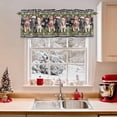 thumbnail image 2 of Christmas Puppy Valances for Windows, 54 x 18in, Dogs Gingerbread Pine Snowflake Black Plaid Rod Pocket Kitchen Valance Curtain Light Filtering Window Treatments for Living Room Bedroom, 1 Panel, 2 of 7