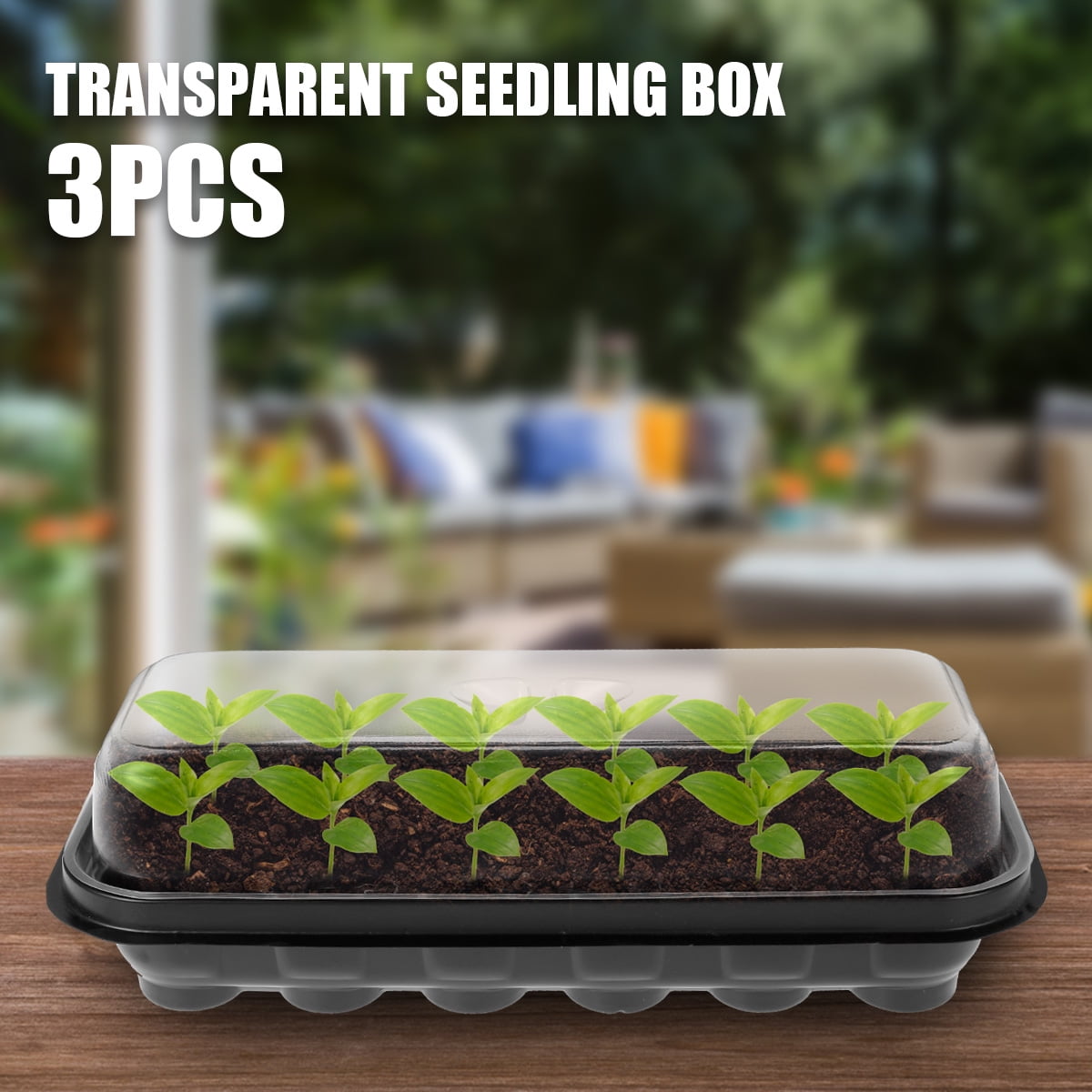 3pcs 12 Cell Seed Starter Kit Starting Plant Propagation Tray Dome Gardening DO 