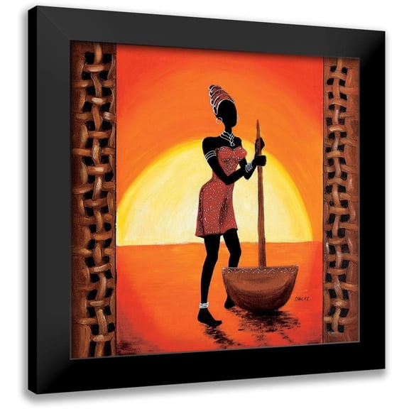 Dahlke, Izabella 12x12 Black Modern Framed Museum Art Print Titled - Cooking Girl I