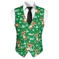thumbnail image 5 of Yuyamidu Cute Reindeer Men's Suit Vest Slim Fit Formal Dress Waistcoat Green Christmas Casual Business Vests for Suit or Tuxedo with Adjustable Back Strap, Size XL, 5 of 7