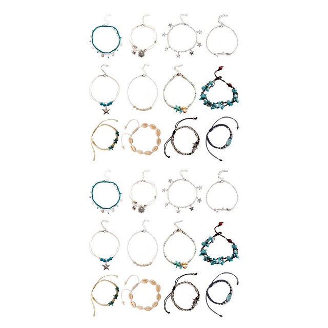 Jumpingount Tobilleras Playa Tobilleras creativas Cadenas Joyería corporal exquisita Tobilleras delicadas y cómodas para niñas para la Type1 NO1