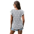 thumbnail image 6 of JWD Summer Ruffle Short Sleeve Knit Tunic Tops Shirts Tank Tee Blouse For Women, 6 of 6