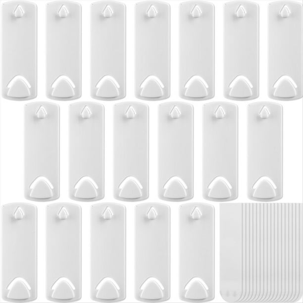 Paquete de 18 Colgadores de Cuadros con Diseño de Dientes de y Tiras Adhesivas Extraíbles. Colgar Cuadros en la Pared Sin Clavos.