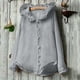 thumbnail image 2 of Blusas de manga larga delgadas de lino para mujer Blusas de túnica con capucha de cuello redondo Tops de cárdigan de otoño Pompotops  FGAJ22519, 2 of 5