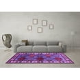 thumbnail image 3 of Ahgly Company Indoor Round Oriental Purple Industrial Area Rugs, 3' Round, 3 of 4