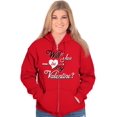 thumbnail image 3 of Be My Valentines Day Heart Love Zip Hoodie Sweatshirt Women Brisco Brands M, 3 of 6
