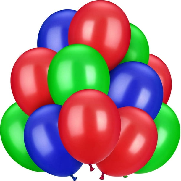 Kit d'arc de guirlande de ballon bleu vert rouge, 100 pièces ballons en  latex de 12 pouces pour les décorations de fête à thème d'anniversaire de  douche de bébé 