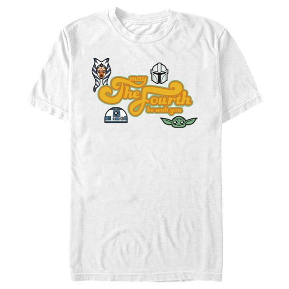Men's Star Wars: The Mandalorian May the Fourth Be With You Character Icons Graphic Tee White Small