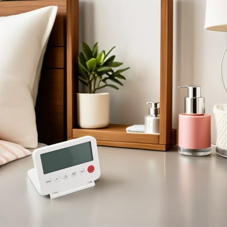 BESTYASH Ultrathin White Digital Desk Clock with Temperature Display for Bedroom