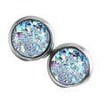 thumbnail image 2 of Qarigey 1 par de pendientes redondos de aro de acero inoxidable, pendientes sencillos con incrustaciones de diamantes de imitación Ropa, zapatos y accesorios Miscelánea Cielo azul, 2 of 6