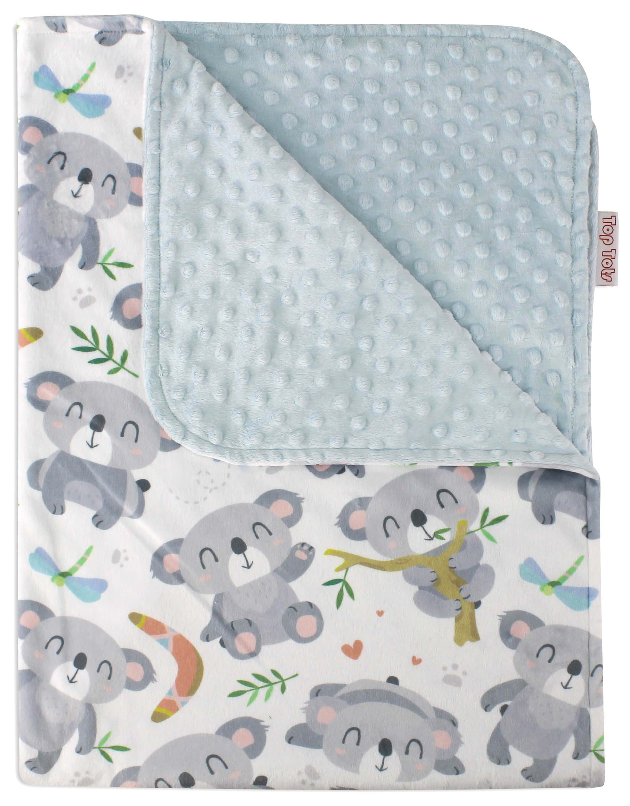Top Tots Deluxe Minky Baby Blanket for Infant Boys and Girls, Koala