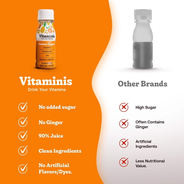 Vitaminis, Immunity Shots, 2.5 Fl Oz, Pack of 12, Shelf Stable